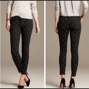 Banana Republic Black Floral Jacquard Skinny Jeans